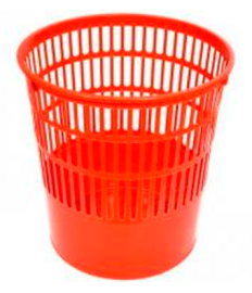 Coș din plastic pentru hîrtie, 10 litri, culoare rosie, Arnika